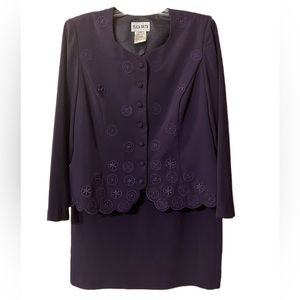 Plaza South Embellished Skirt Suit Fully Lined Size 12